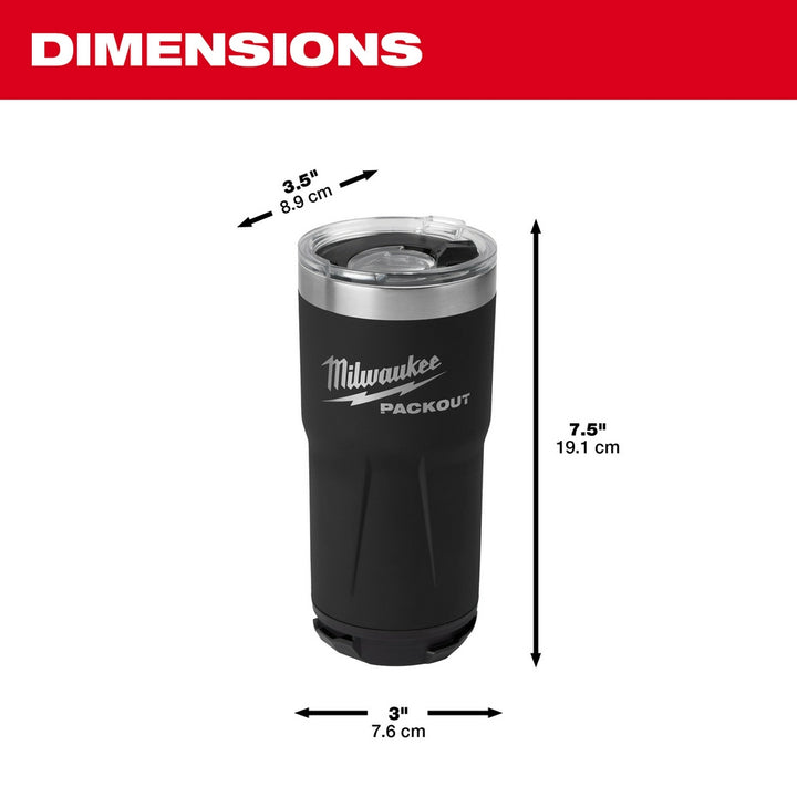 Milwaukee Packout Black 20 oz Tumbler