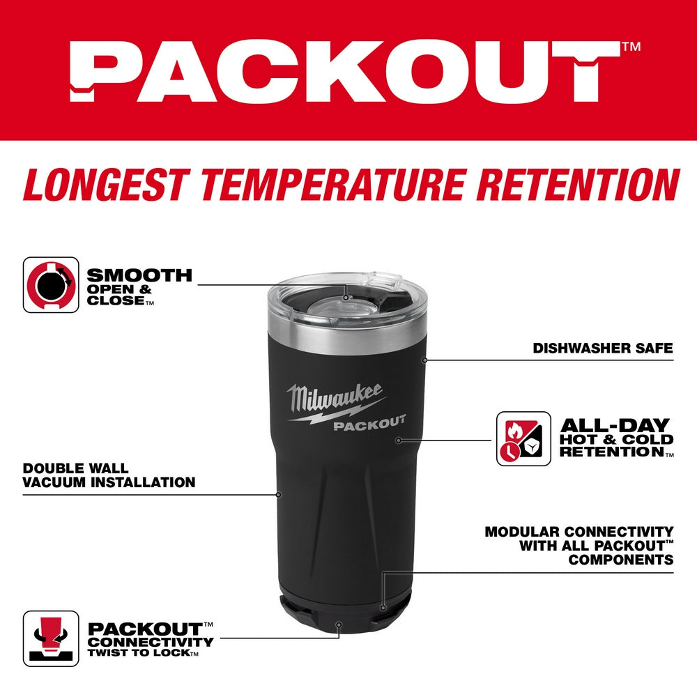 Milwaukee Packout Black 20 oz Tumbler