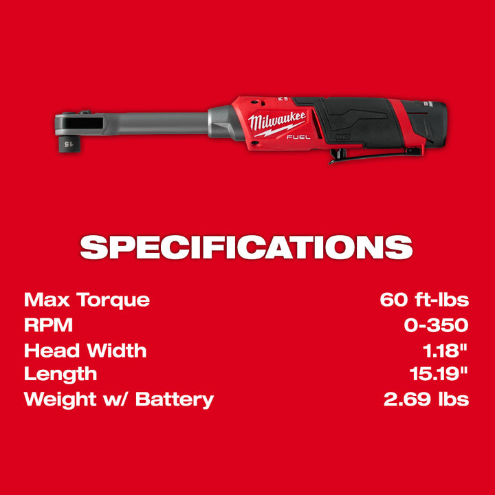 Milwaukee M12 Extended Reach Box Ratchet