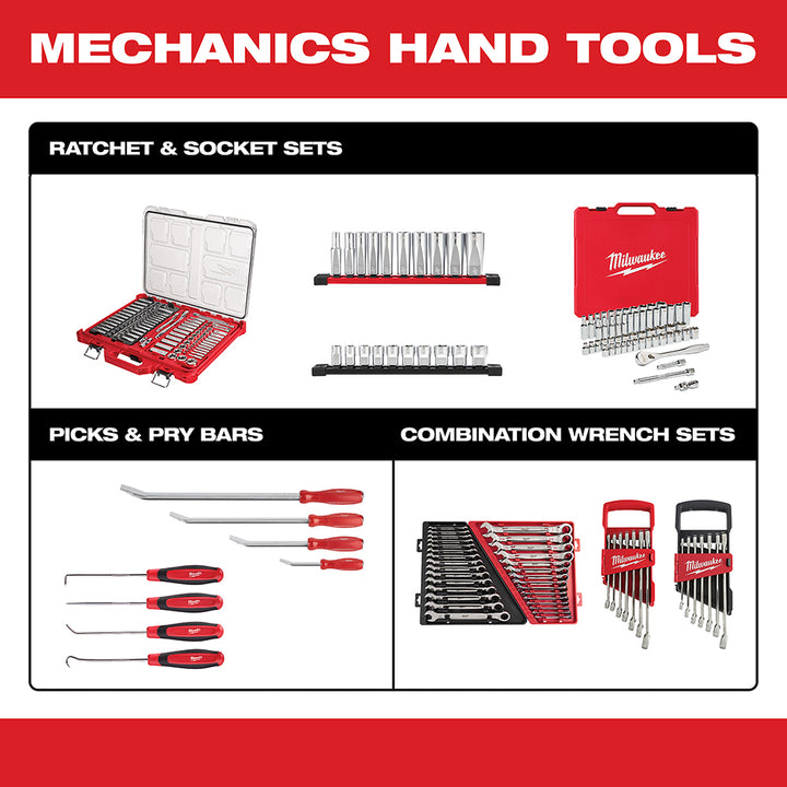 Milwaukee 1/4" & 3/8" Ratchet & Socket Set - SAE -106 PC