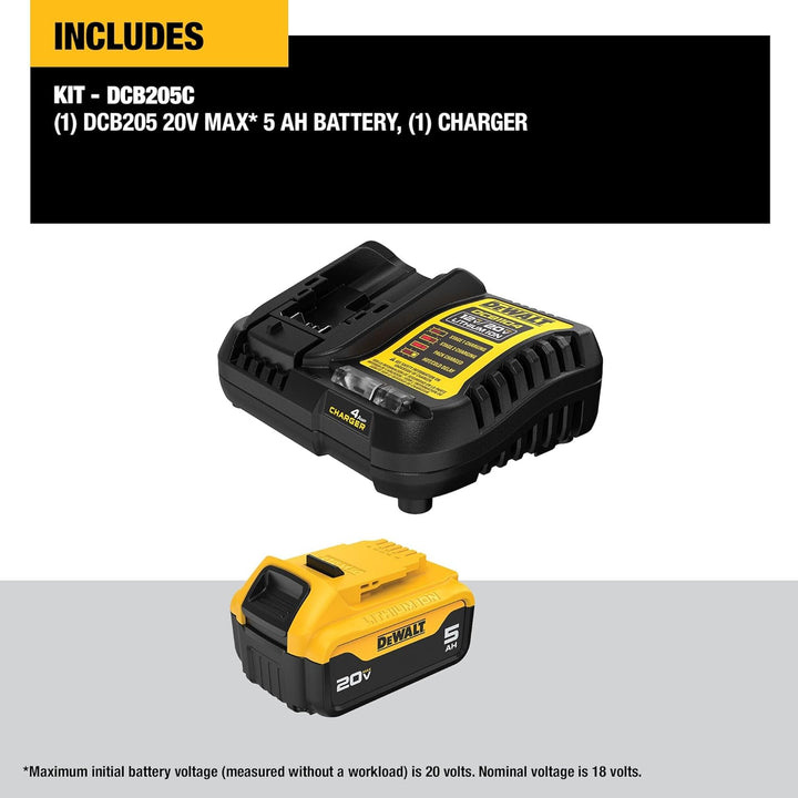 Dewalt 20V MAX 5Ah Lithium-Ion Battery and Charger Starter Kit