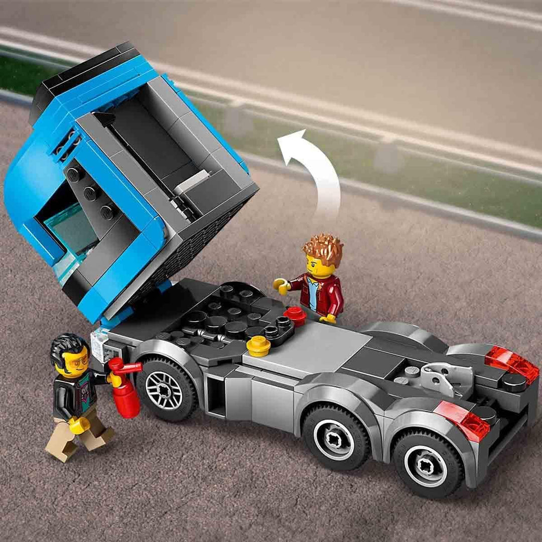 Lego City Car Transporter Truck with 4 Sports Cars