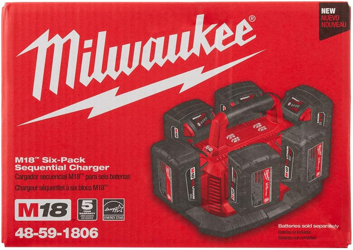 Milwaukee 48-59-1806 M18 Packout Six Bay Rapid Charger