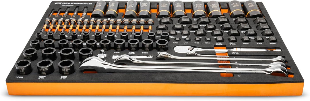 Gearwrench 1/4" 3/8" & 1/2" Drive Drive Bolt Biter Mechanics Tool Set in Foam Storage Tray - 97 Piece