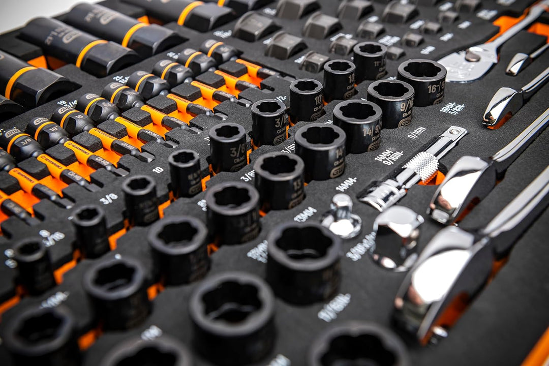 Gearwrench 1/4" 3/8" & 1/2" Drive Bolt Biter Set Mechanics Tool in Foam Storage Tray - 97 Piece
