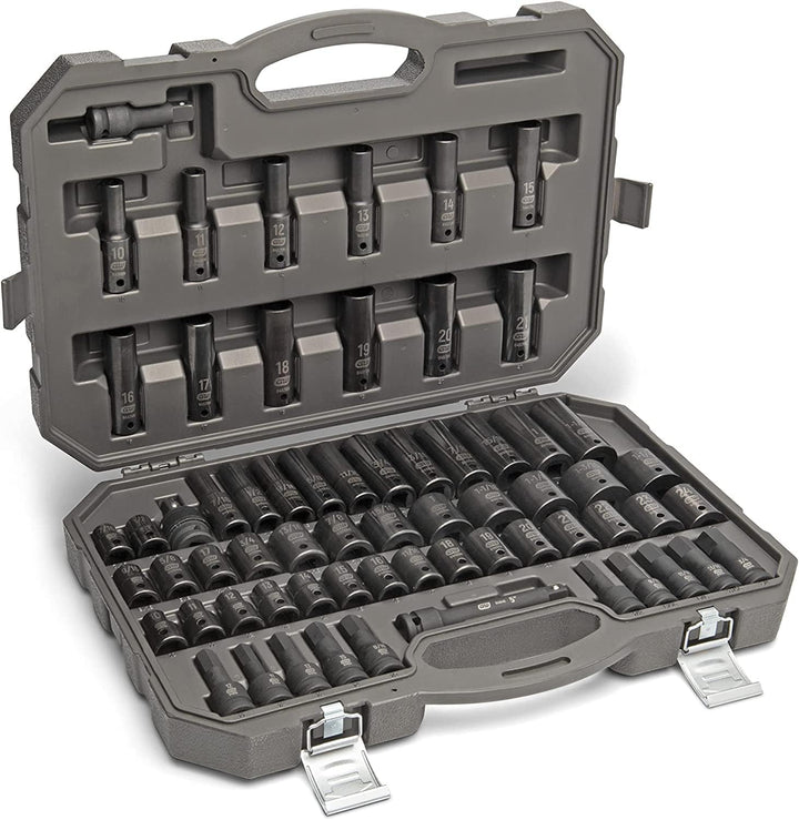 Gearwrench 3/8" Drive Standard & Deep SAE Master Impact Socket Set - 80 Piece