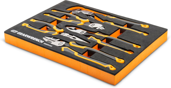 Gearwrench Pitbull Cushion Grip Pliers Set in Foam Storage Tray - 5 Piece