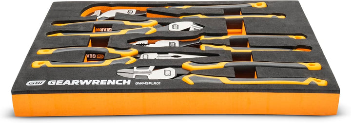 Gearwrench Pitbull Cushion Grip Pliers Set in Foam Storage Tray - 5 Piece