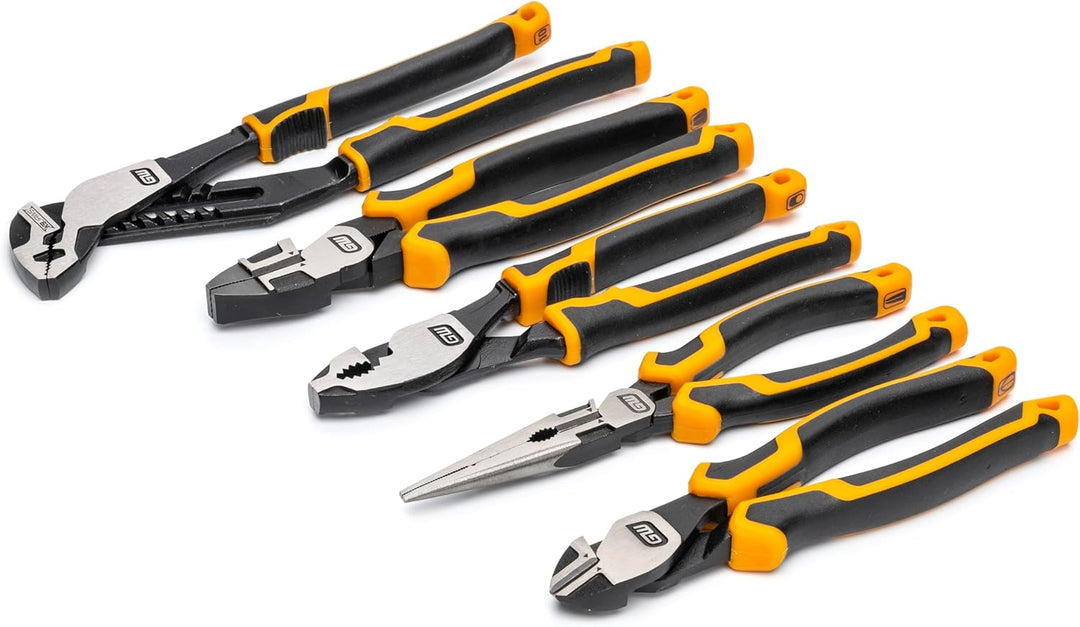 Gearwrench Pitbull Cushion Grip Pliers Set in Foam Storage Tray - 5 Piece