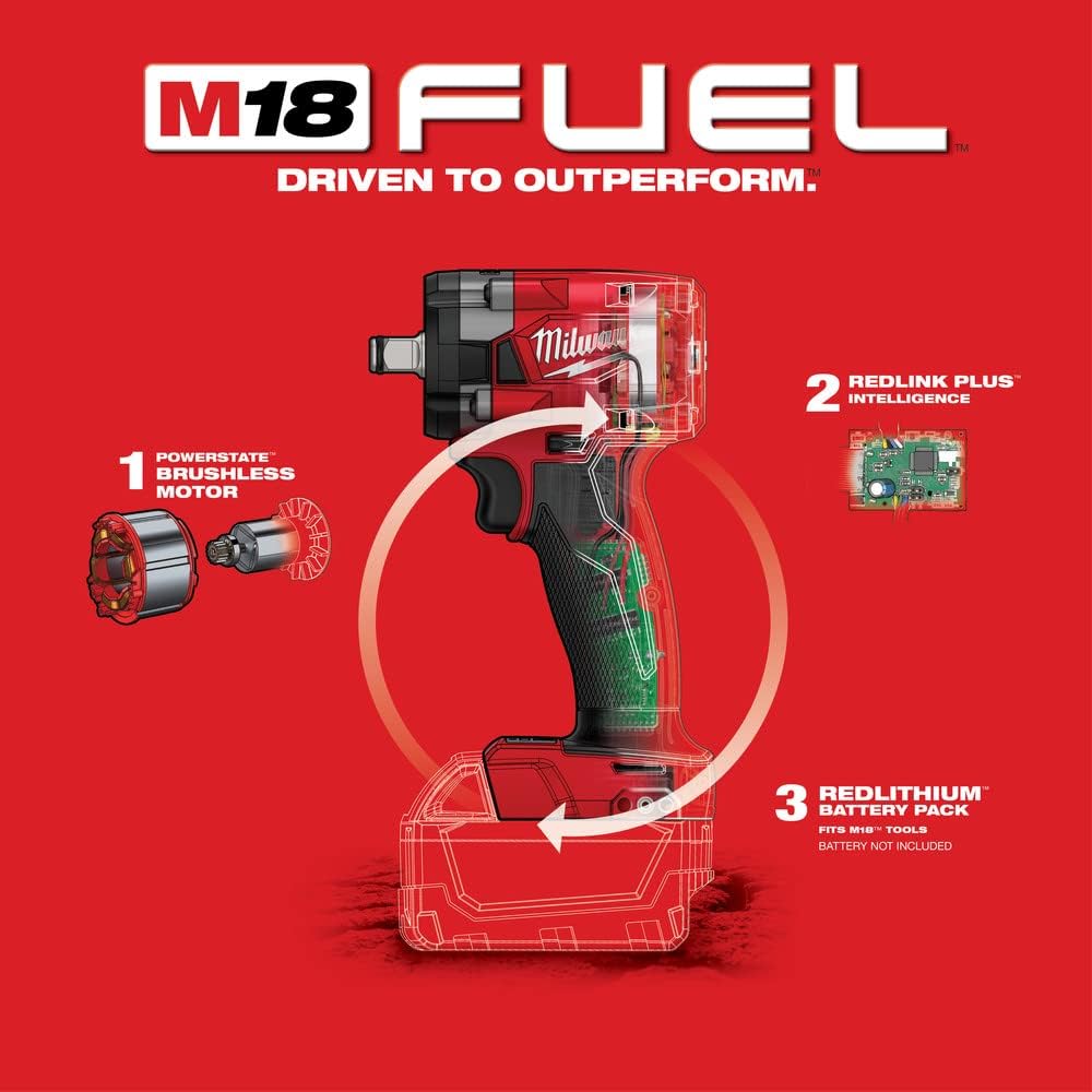 Milwaukee 18V 1/2" Brushless Cordless Impact Wrench with Friction Ring