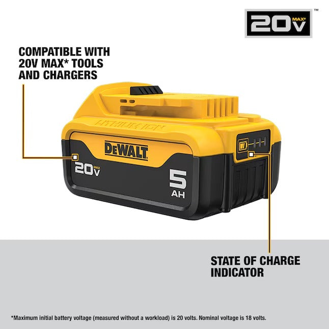 Dewalt 20V Max xr 5.0Ah Lithium Ion Battery-2pack