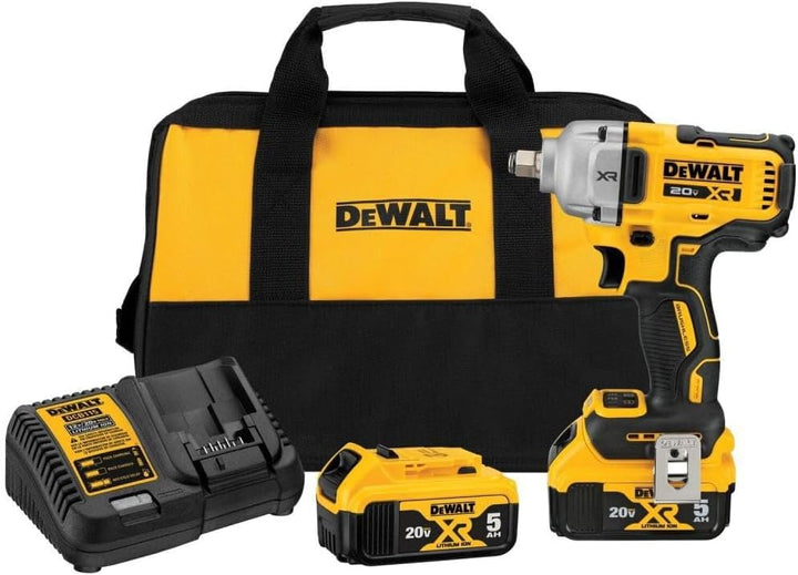 Dewalt 20V MAX* XR® 1/2 in. Mid-Range Impact Wrench Kit with Hog Ring Anvil