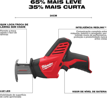 Milwaukee M12 12V Li-Ion Hackzall Scie à guichet sans fil - Outil seulement