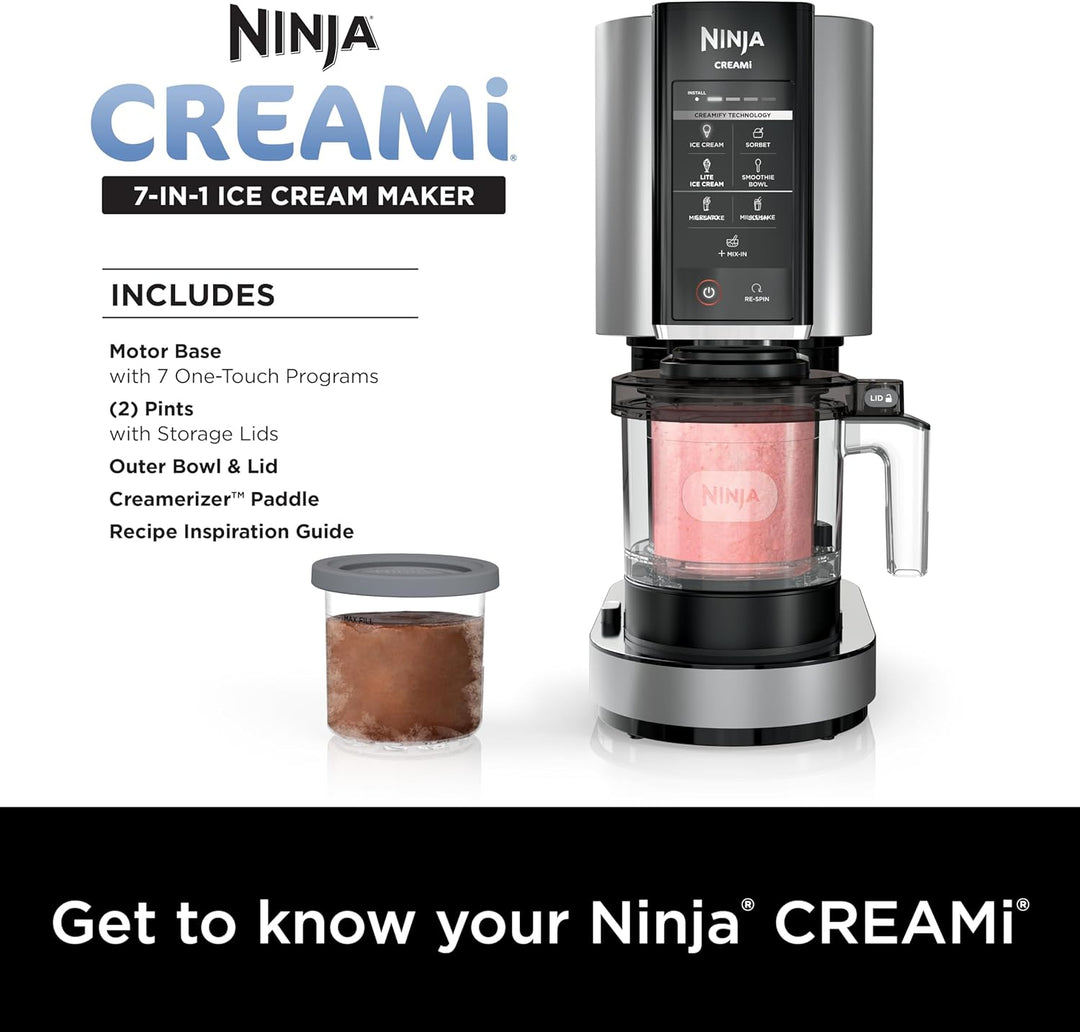 Ninja CREAMi Ice Cream Maker with 7 One-Touch Program - Black