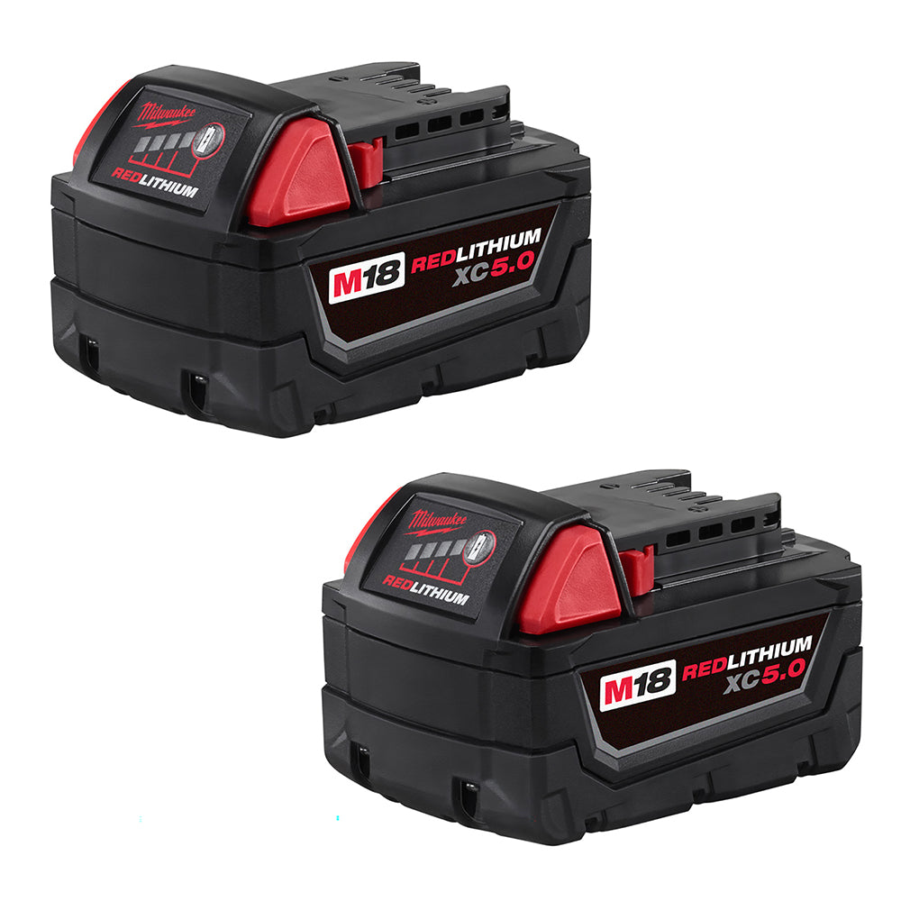 Milwaukee M18 Redlithium XC with Extended Capacity Battery 5.0 Ah - 2 Packs