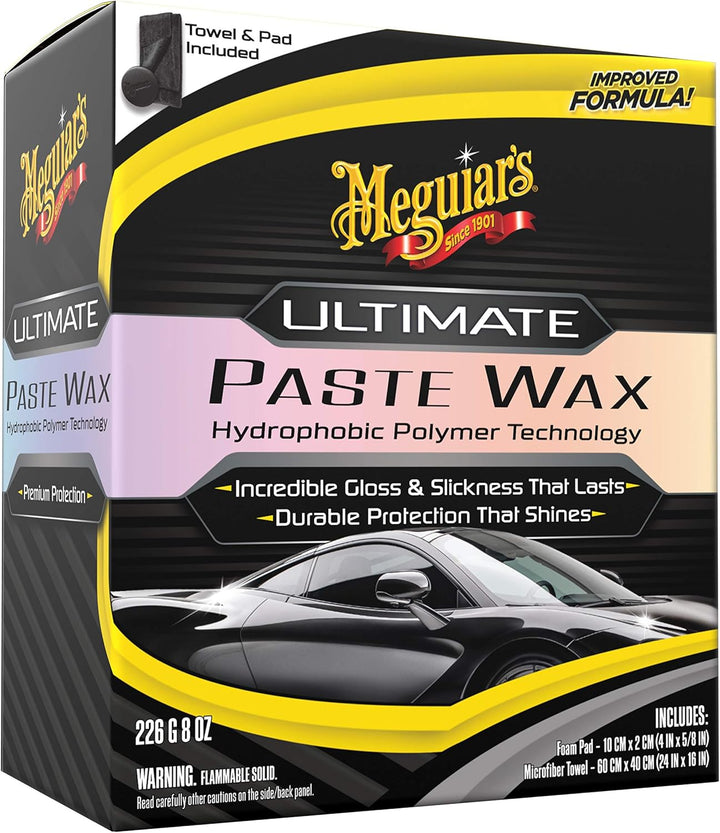 Meguiar's Ultimate Paste Wax - Premium Car Wax for a Deep - Reflective Shine Gloss with Long - Lasting Protection