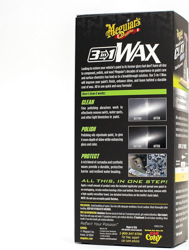 Meguiar's 3 In 1 Wax - Advanced Cleaner Wax that Blends Defect and Scratch Removal