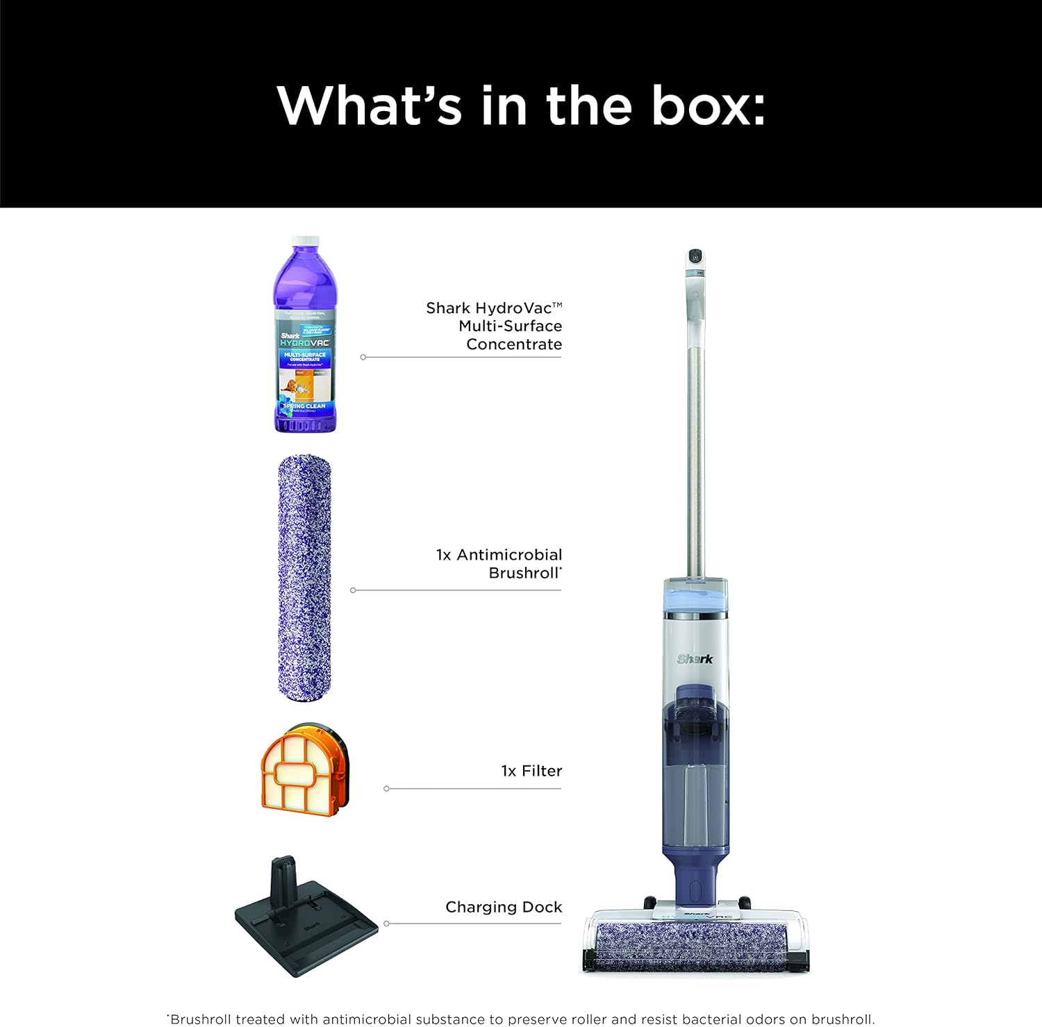 Shark WD200C Hydro Vac Cordless Pro 3 in 1 Vacuum Mop with Self Cleaning System remis à neuf - Dark Lilac