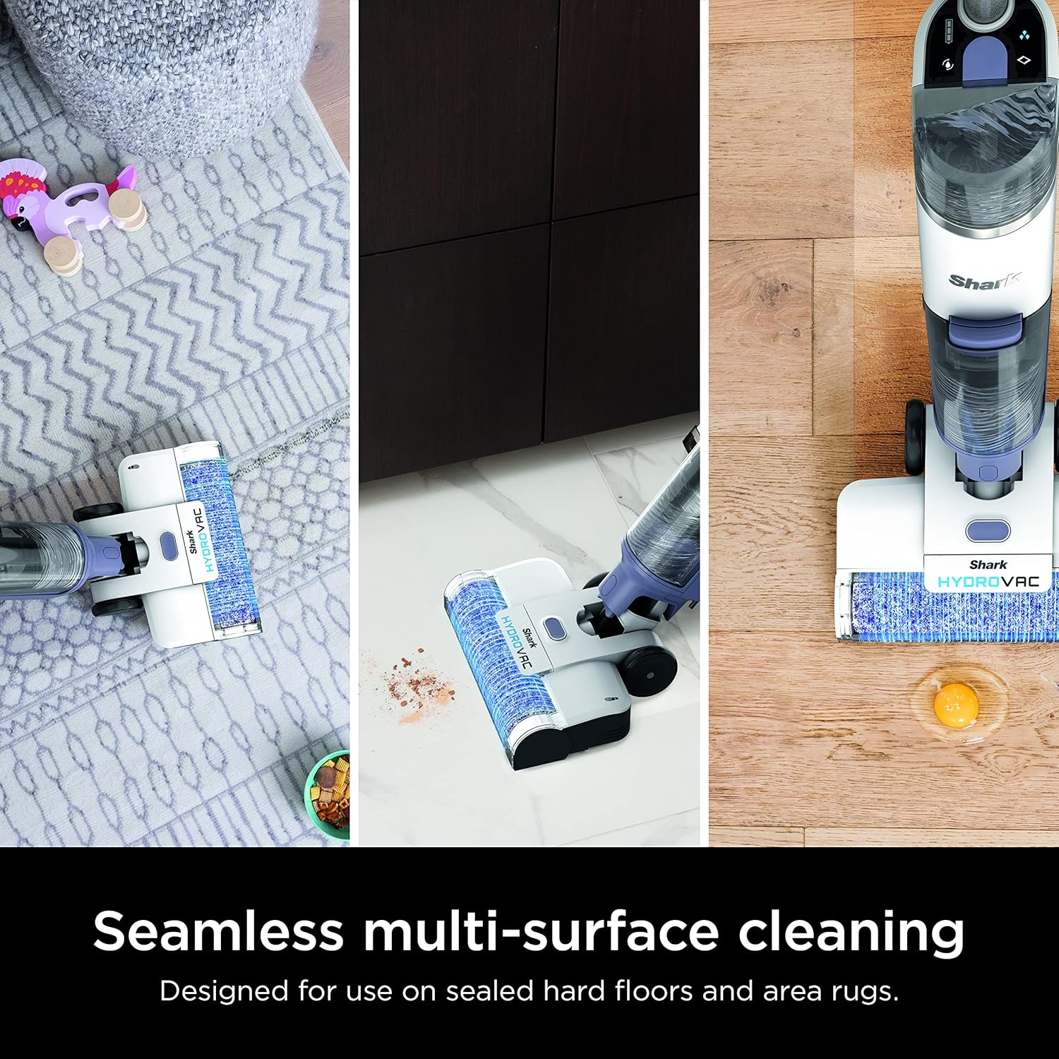 Shark WD200C Hydro Vac Cordless Pro 3 in 1 Vacuum Mop with Self Cleaning System remis à neuf - Dark Lilac