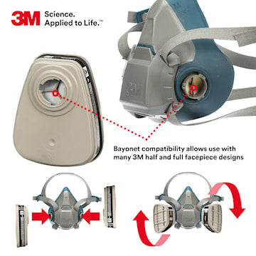 3M Respirator Cartridge for Certain Organic Vapors - 2 per Pack