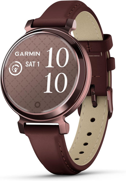 Garmin Lily Smartwatch with Leather Band - Dark Bronze