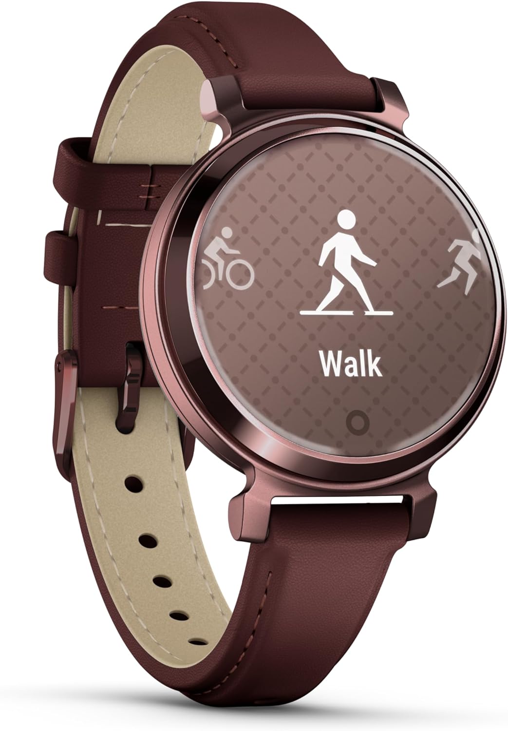 Garmin Lily Smartwatch with Leather Band - Dark Bronze