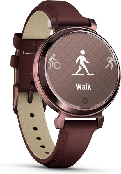 Garmin Lily Smartwatch with Leather Band - Dark Bronze