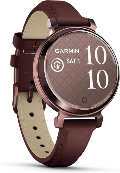 Garmin Lily Smartwatch with Leather Band - Dark Bronze
