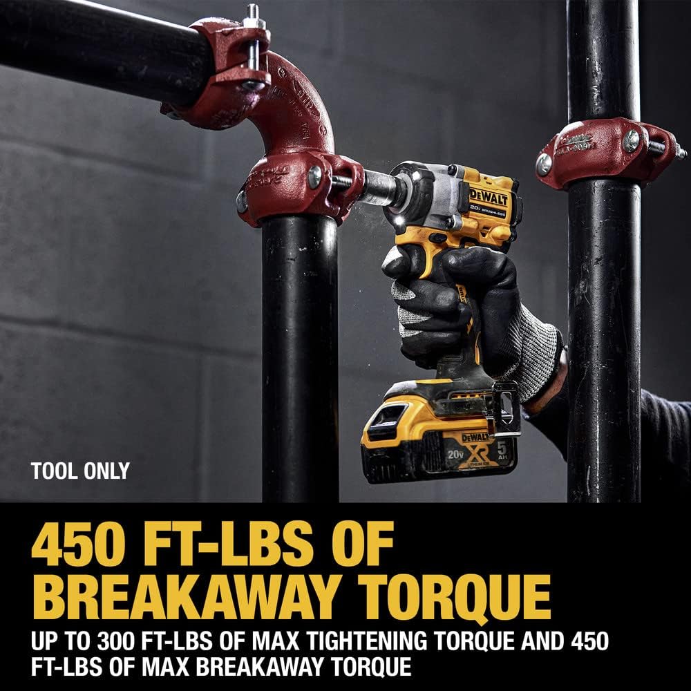 Dewalt Atomic 20V MAX Brushless Lithium-Ion 3/8 in. Clé à chocs sans fil 3/8 po avec enclume en forme d'anneau - Outil seulement
