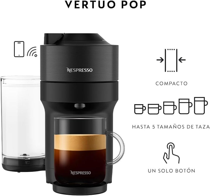 Nespresso Vertuo Pop+ Coffee and Espresso Machine by De'Longhi - Liquorice Black