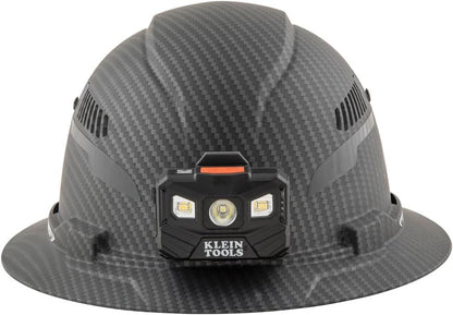 Klein Tools Class C Hard Hat with Padded Sweat-Wicking Sweatband & Rechargeable Lamp