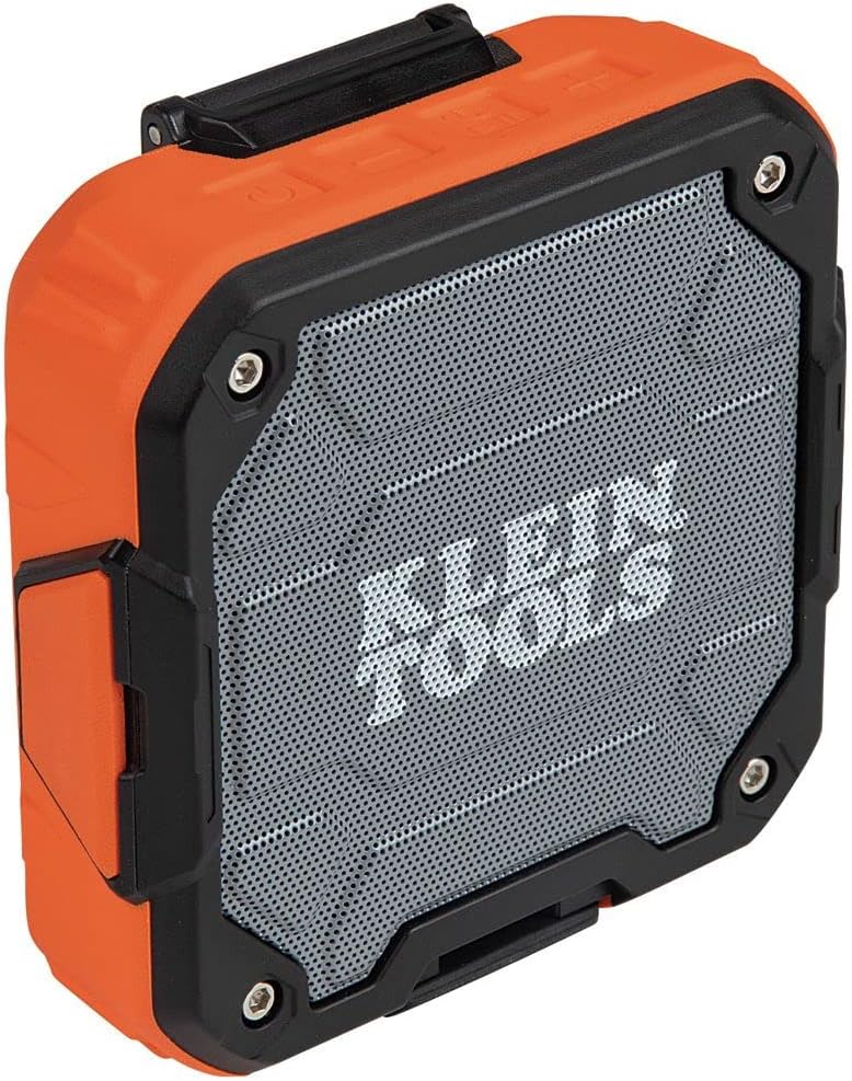Klein Tools Wireless Portable Audio and Answers Calls Hands Free Bluetooth Speaker  with Magnetic Strap