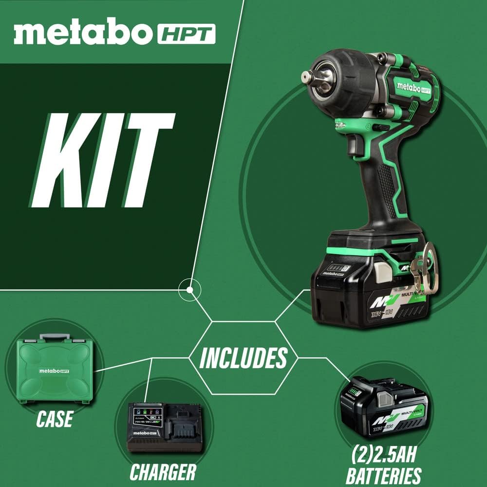 Metabo HPT 36V MultiVolt 1/2" Mid Torque Cordless Impact Wrench Kit