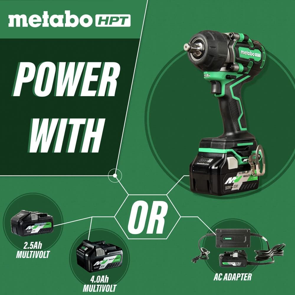 Metabo HPT 36V MultiVolt 1/2" Mid Torque Cordless Impact Wrench Kit