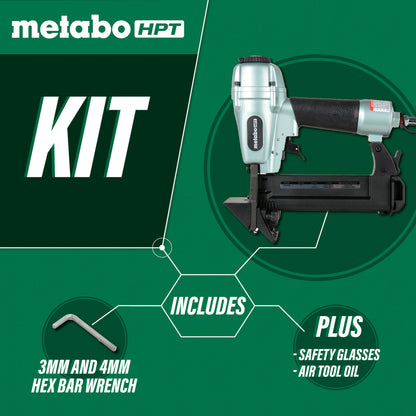 Metabo HPT Agrafeuse pneumatique pour parquet, calibre 18 - agrafes à couronne 1/4