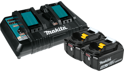 Makita 18V LXT Batterie Lithium-Ion 5Ah et Pack de Démarrage Chargeur Double Port 