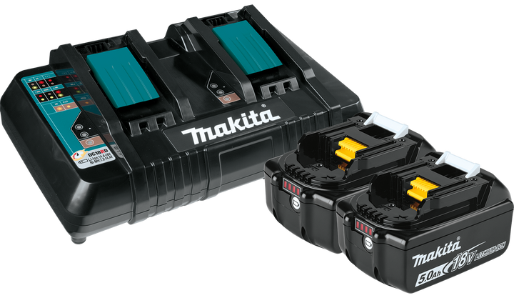 Makita 18V LXT Lithium-Ion 5Ah Battery and Dual Port Charger Starter Pack - Y-00359