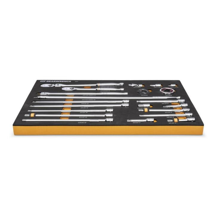 Gearwrench 3/8" 90T Ratchet & Drive Tool Set with Eva Foam Tray - 21 Piece