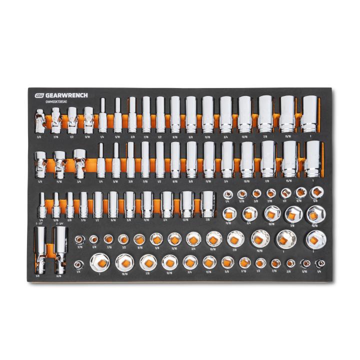 Gearwrench 3/8" SAE Drive Master Socket Set with Foam Storage Tray  - 85 Piece