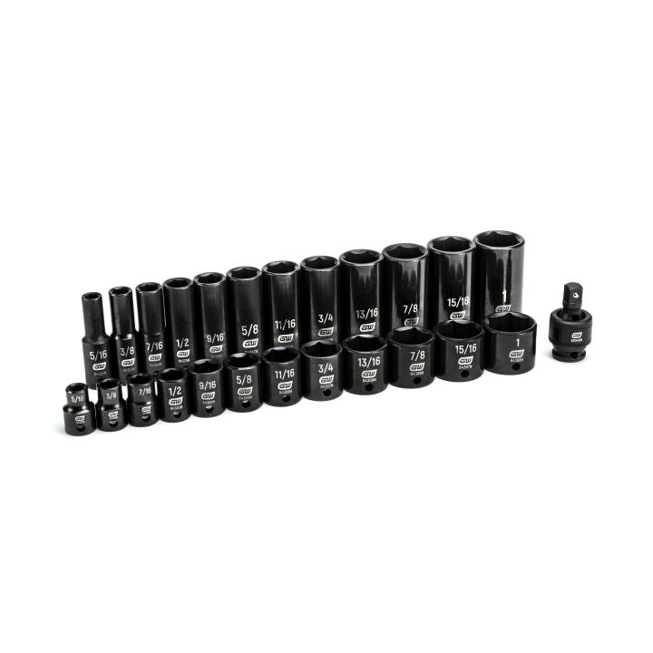 Gearwrench 3/8" 6PT SAE Drive Impact Socket Set - 25 Piece