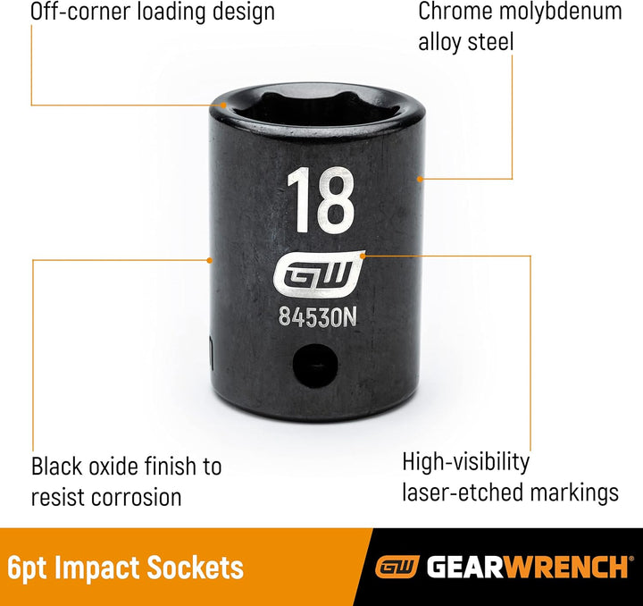 Gearwrench 3/8" 6PT Metric Drive Impact Socket Set - 29 Piece