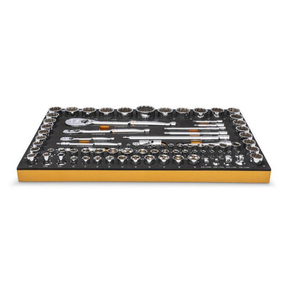 Gearwrench 1/4" 3/8" & 1/2" 90T SAE Metric Mechanics Tool Set with Eva Foam Tray - 83 Piece