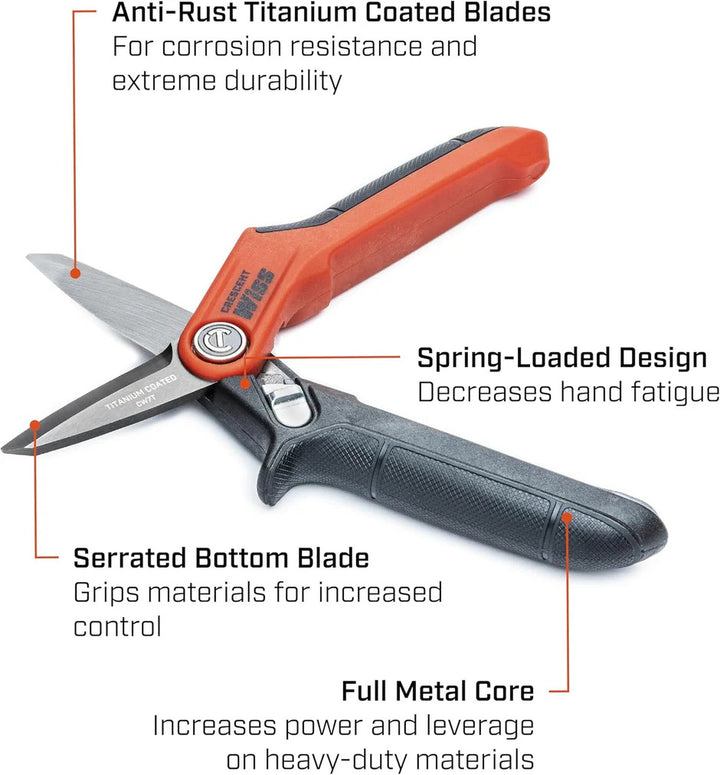 Crescent Wiss 7 1/2" Titanium Coated Tradesman Utility Shears