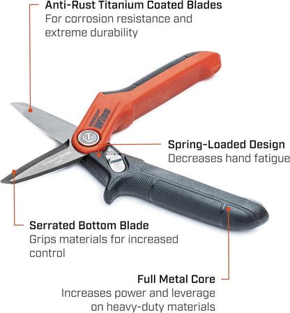 Ciseaux utilitaires Wiss 7 1/2" à revêtement en titane pour homme de métier