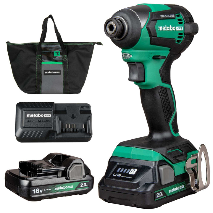 Metabo HPT 18V Variable Speed Brushless Cordless Impact Driver - 2 Battery