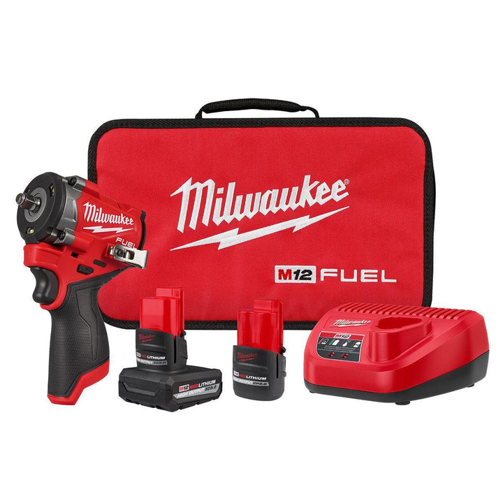 Milwaukee M12 3/8" Fuel Stubby Impact Wrench Kit