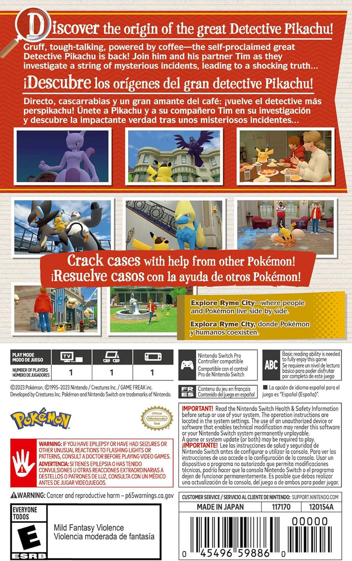 Detective Pikachu Returns for Nintendo Switch - Title Game