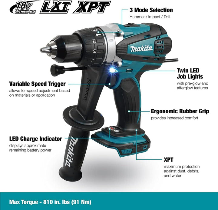 Makita 18V LXT 4PC Combo 4.0Ah Kit with 2 Batteries