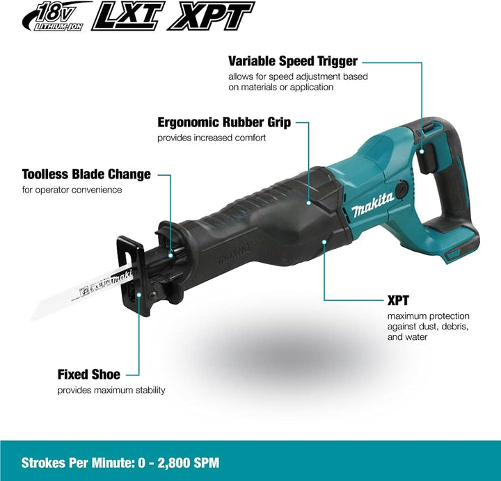 Makita 18V LXT 4PC Combo 4.0Ah Kit with 2 Batteries