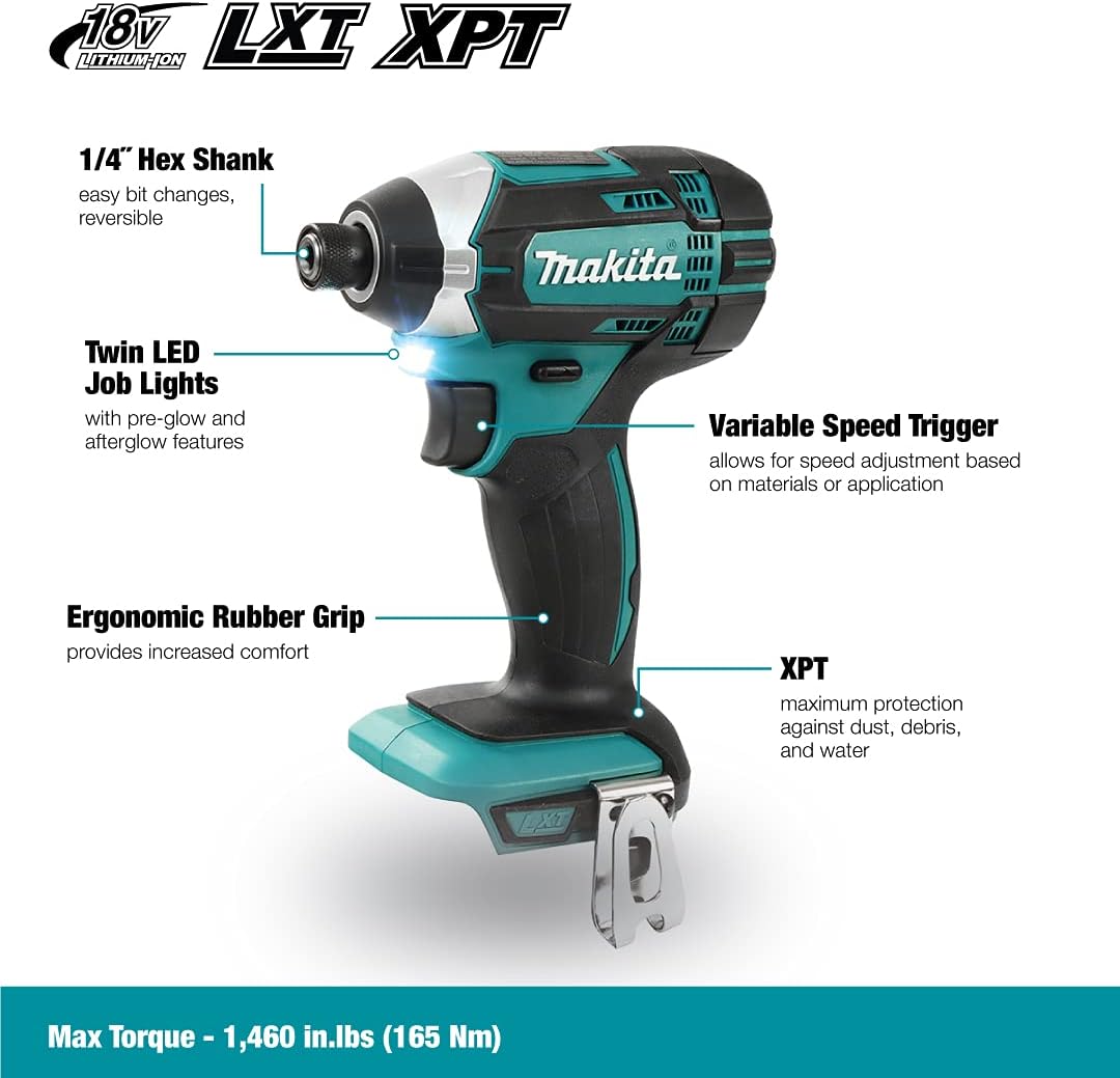 Makita 18V LXT 4PC Combo 4.0Ah Kit with 2 Batteries